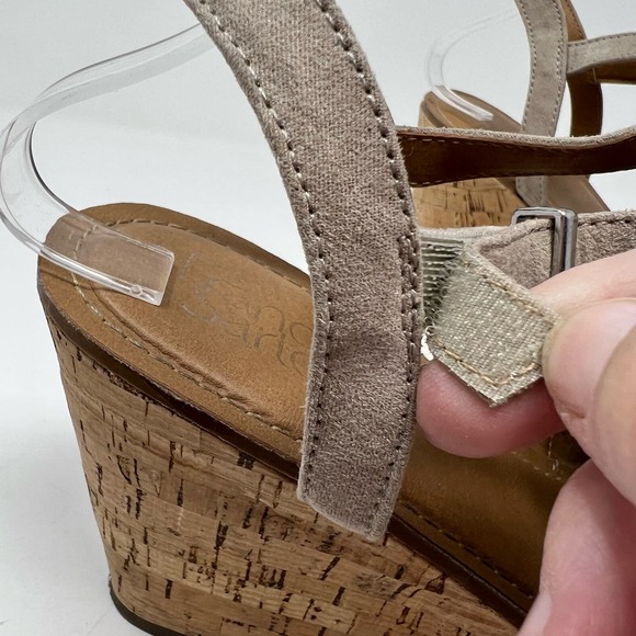 Franco Sarto Canyon Perforated Laser-Cut Cork Platform Womens Wedge Sandal 10M - Picture 12 of 14